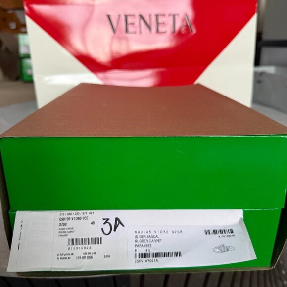 BOTTEGA VENETA 690105 Men\'s Slider‎ Pool Slide Sandals In Green Rubber, sz 45 main image 5